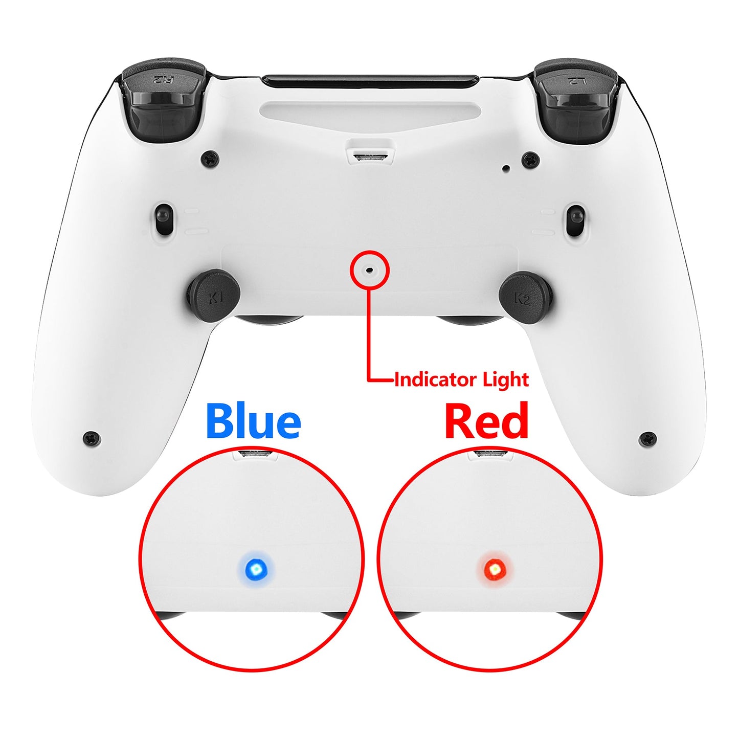 eXtremeRate Retail Soft Touch White Dawn 2.0 FlashShot Trigger Stop Remap Kit for ps4 CUH-ZCT2 Controller, Part & Back Shell & 2 Back Buttons & 2 Trigger Lock for ps4 Controller JDM 040/050/055 - P4QS009