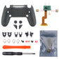 eXtremeRate Retail Black Silver Carbon Fiber Dawn 2.0 FlashShot Trigger Stop Remap Kit for ps4 CUH-ZCT2 Controller, Part & Back Shell & 2 Back Buttons & 2 Trigger Lock for ps4 Controller JDM 040/050/055 - P4QS010