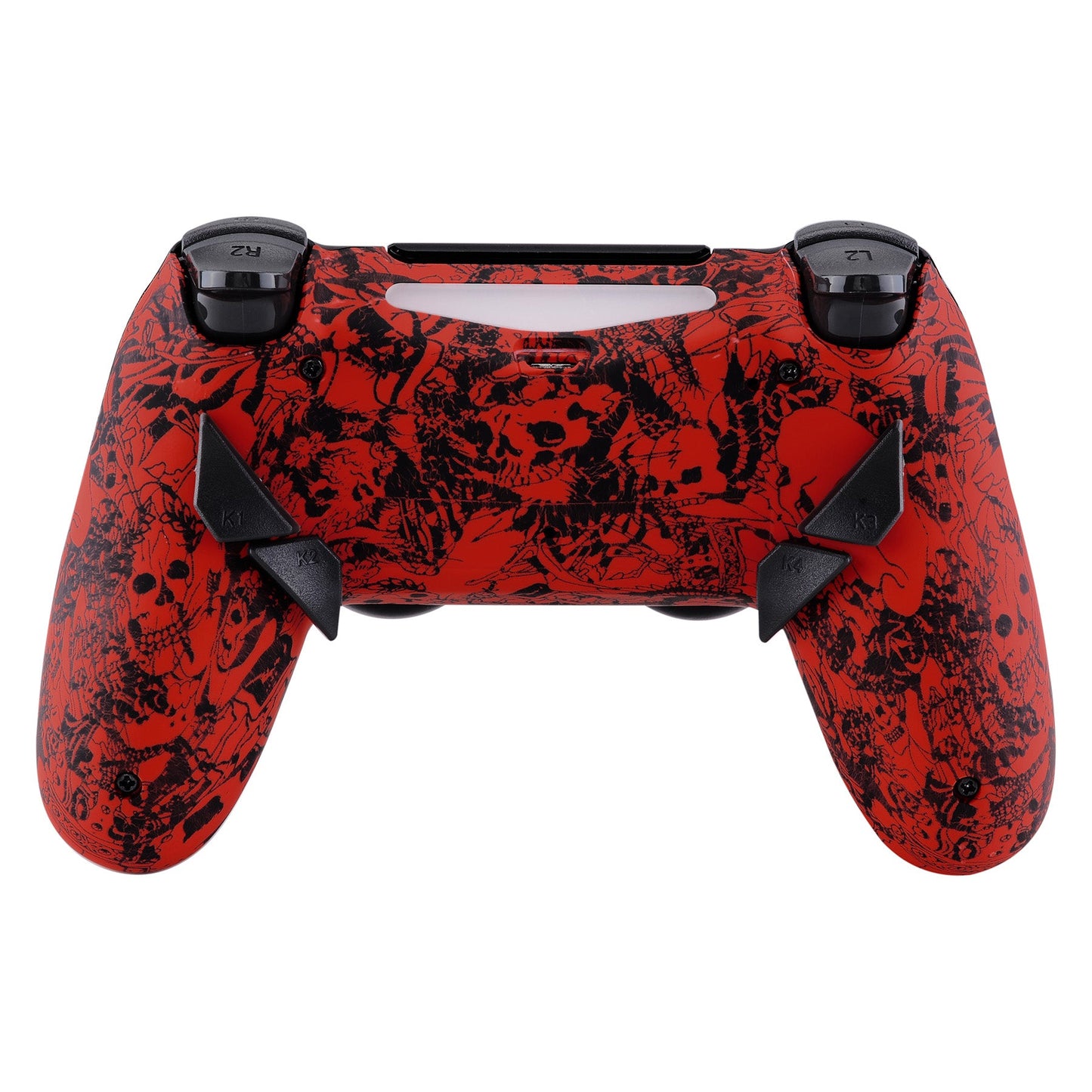eXtremeRate Retail Demons and Monsters Patterned Dawn Remappable Remap Kit with Redesigned Back Shell & 4 Back Buttons for ps4 Controller JDM 040/050/055 - P4RM002