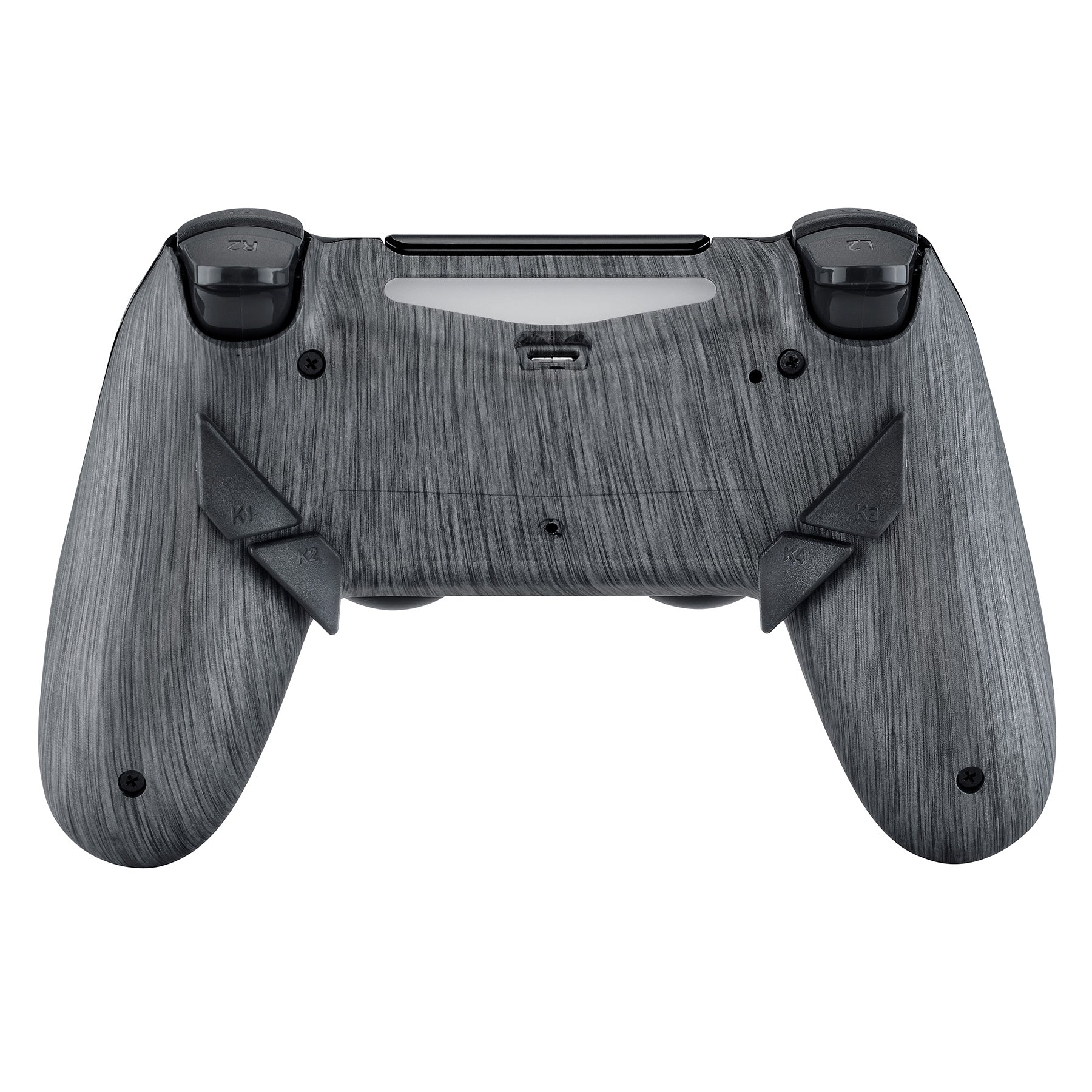 eXtremeRate Retail Brushed Silver Patterned Dawn Remappable Remap Kit with Redesigned Back Shell & 4 Back Buttons for ps4 Controller JDM 040/050/055 - P4RM005