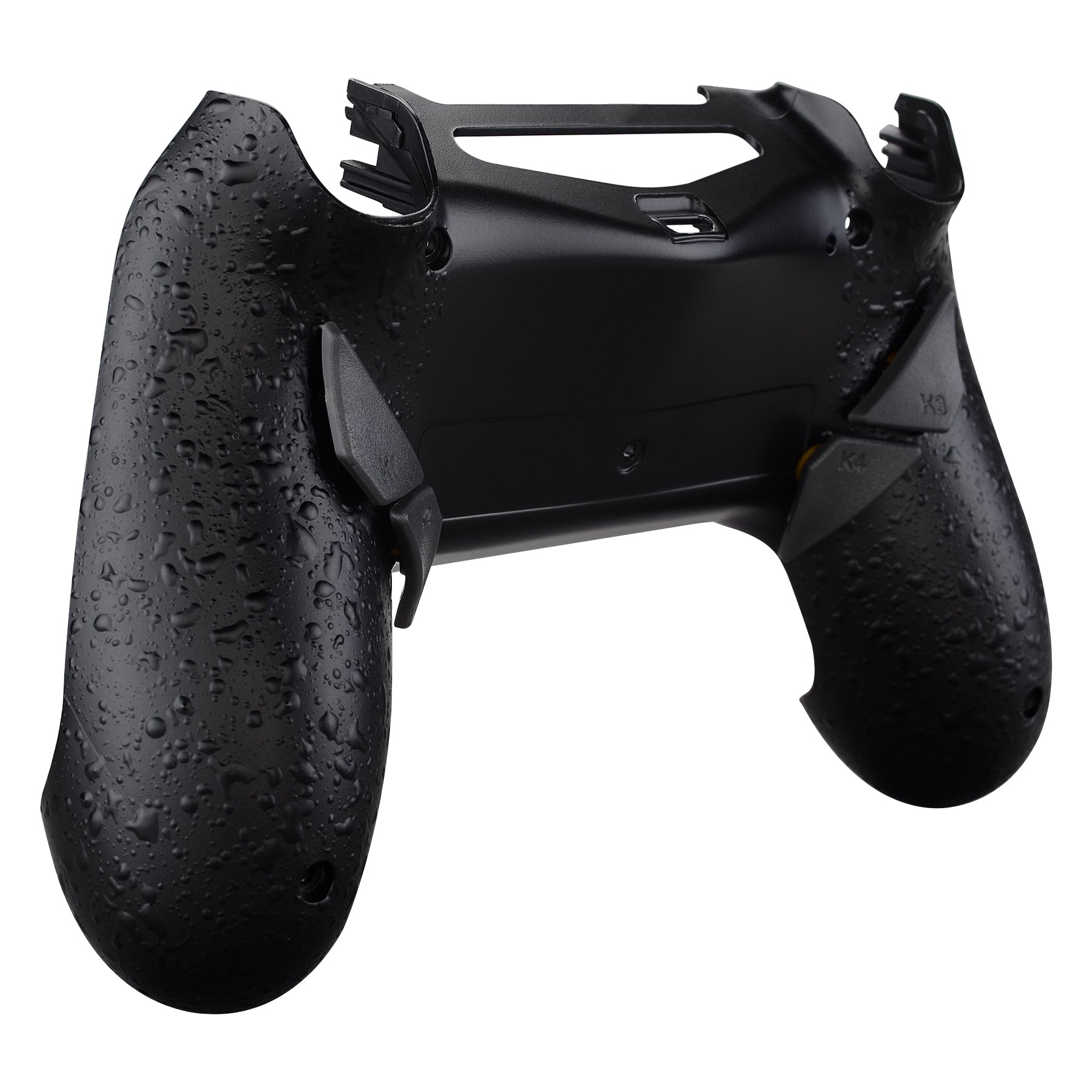 eXtremeRate Retail Textured Black Dawn Remappable Remap Kit with Redesigned Back Shell & 4 Back Buttons for ps4 Controller JDM 040/050/055 - P4RM006