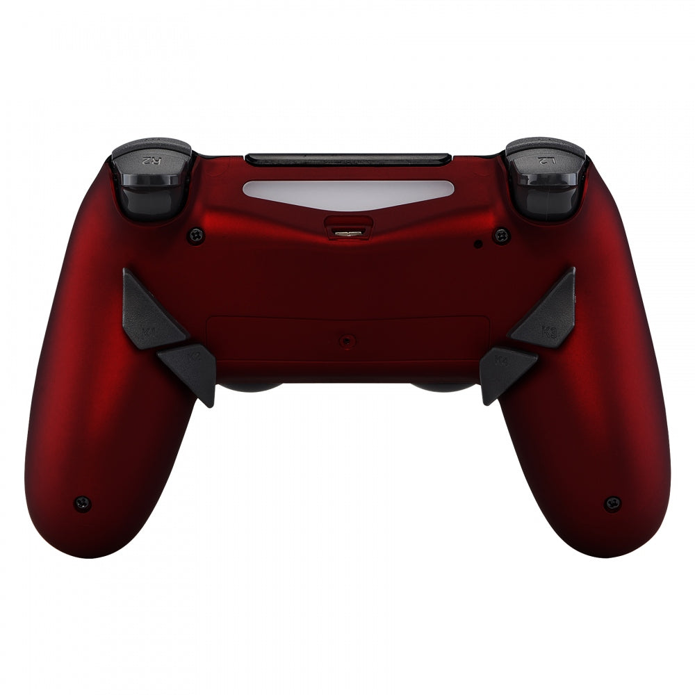 eXtremeRate Retail Soft Touch Red Remappable Remap Kit with Redesigned Back Shell & 4 Back Buttons for ps4 Controller JDM 040/050/055 - P4RM014