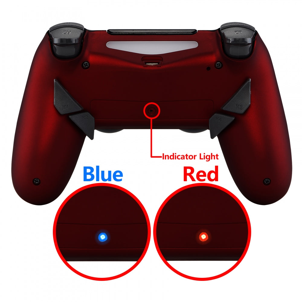 eXtremeRate Retail Soft Touch Red Remappable Remap Kit with Redesigned Back Shell & 4 Back Buttons for ps4 Controller JDM 040/050/055 - P4RM014