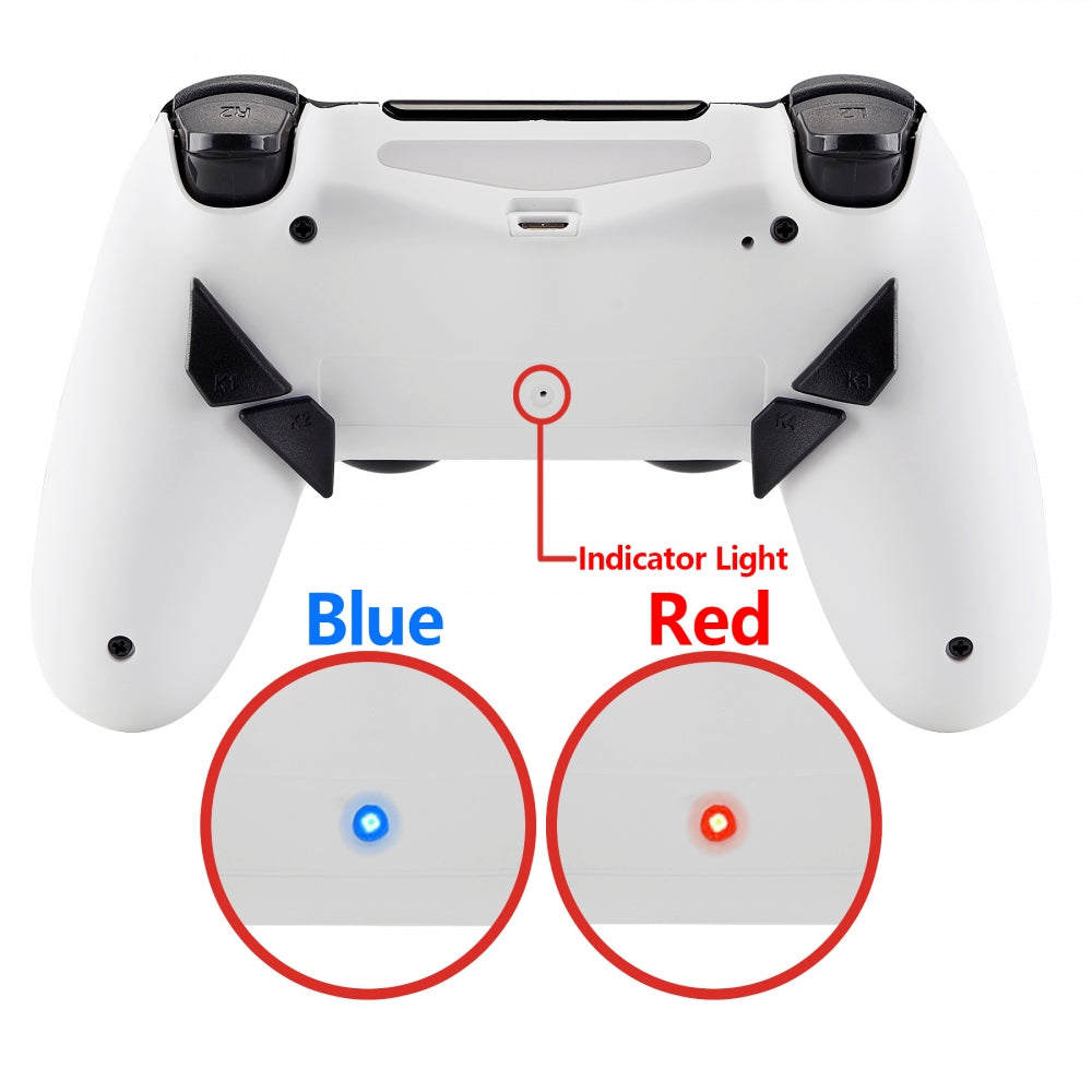 eXtremeRate Retail Soft Touch White Remappable Remap Kit with Redesigned Back Shell & 4 Back Buttons for ps4 Controller JDM 040/050/055 - P4RM015