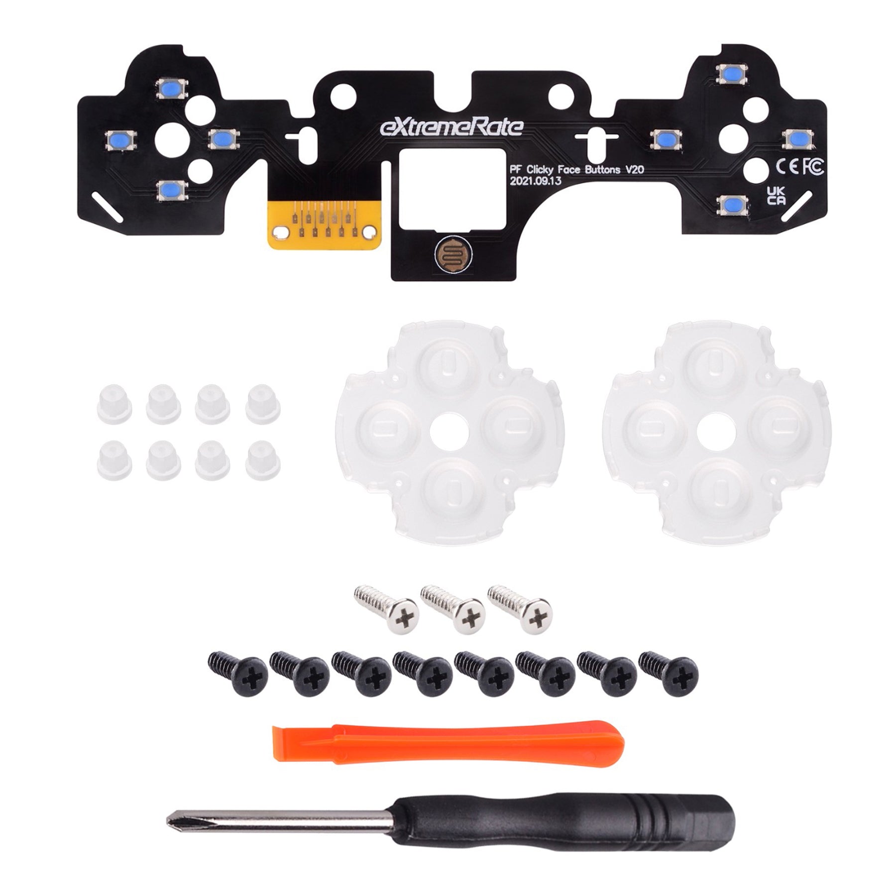 eXtremeRate Retail Face Clicky Kit V2 for ps5 Controller BDM-010 & BDM-020, Custom Tactile Dpad Action Buttons for ps5 Controller, Mouse Click Kit for ps5 Controller - Controller NOT Included - PFMD006