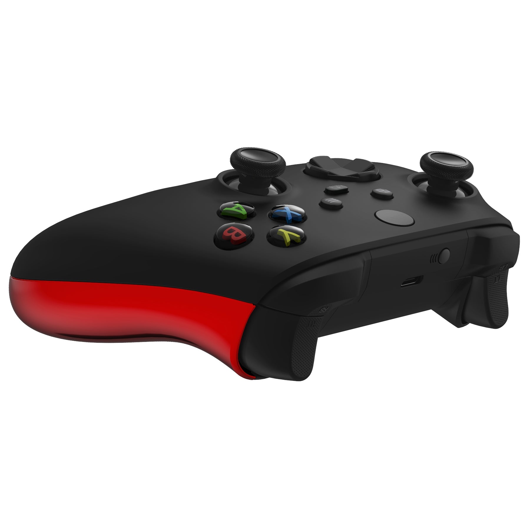 eXtremeRate Retail Chrome Red Back Panels for Xbox Series X/S Controller, Comfortable Non-Slip Side Rails Handles, Game Improvement Replacement Parts for Xbox Core Controller - Controller NOT Included - PX3D403