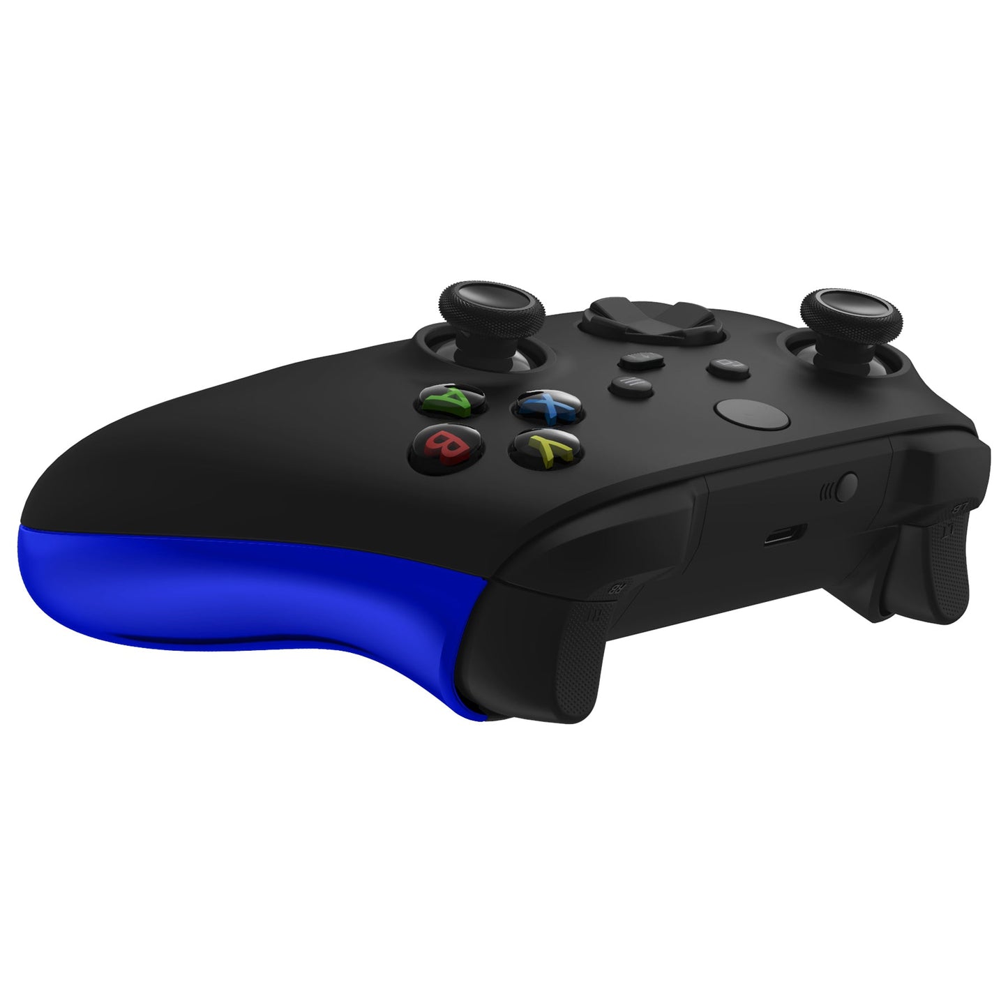 eXtremeRate Retail Chrome Blue Back Panels for Xbox Series X/S Controller, Comfortable Non-Slip Side Rails Handles, Game Improvement Replacement Parts for Xbox Core Controller - Controller NOT Included - PX3D404
