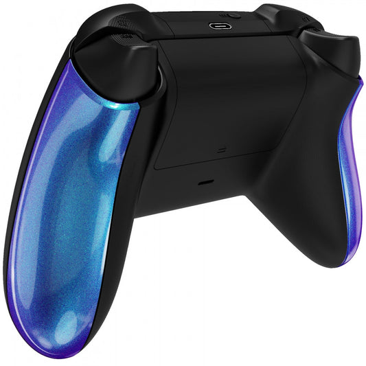 eXtremeRate Retail Chameleon Purple Blue Back Panels, Comfortable Non-Slip Side Rails Handles, Game Improvement Replacement Parts for Xbox Series X/S Controller - Controller NOT Included - PX3P301