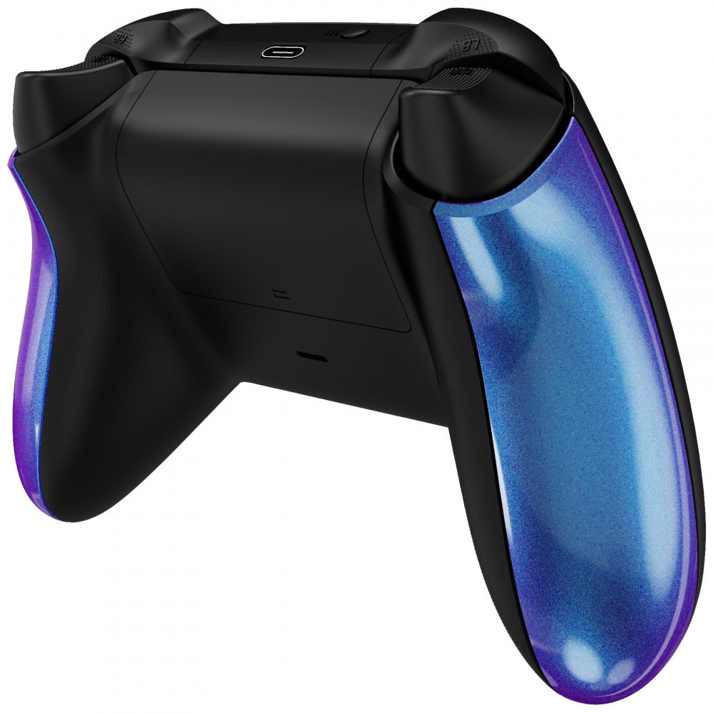 eXtremeRate Retail Chameleon Purple Blue Back Panels, Comfortable Non-Slip Side Rails Handles, Game Improvement Replacement Parts for Xbox Series X/S Controller - Controller NOT Included - PX3P301