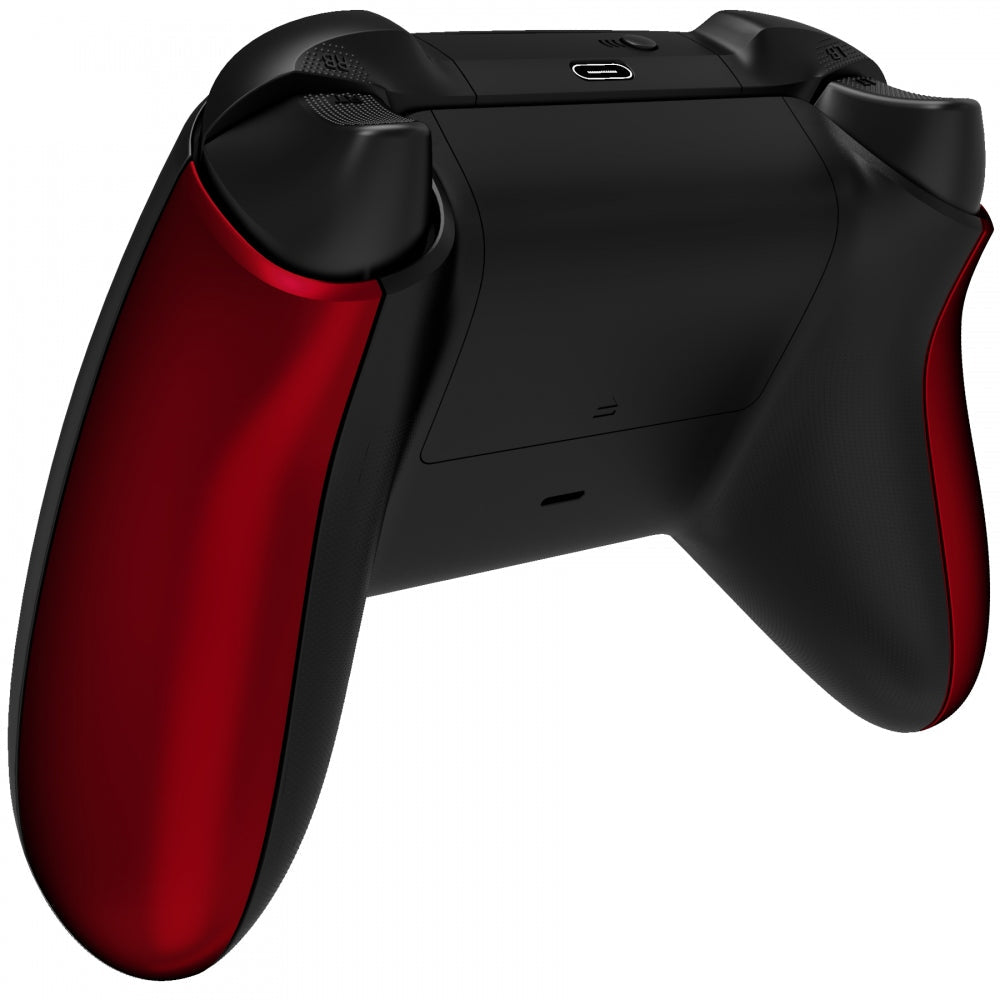 eXtremeRate Retail Scarlet Red Soft Touch Grip Back Panels, Comfortable Non-Slip Side Rails Handles, Game Improvement Replacement Parts for Xbox Series S / X Controller - Controller NOT Included - PX3P303