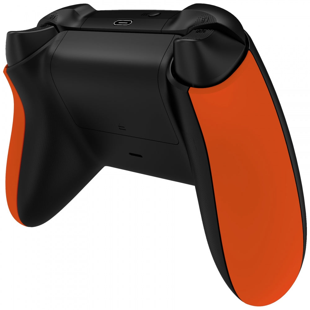 eXtremeRate Retail Orange Soft Touch Grip Back Panels, Comfortable Non-Slip Side Rails Handles, Game Improvement Replacement Parts for Xbox Series S / X Controller - Controller NOT Included - PX3P304
