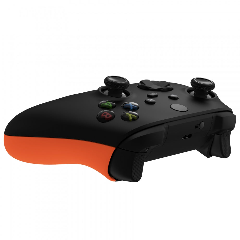 eXtremeRate Retail Orange Soft Touch Grip Back Panels, Comfortable Non-Slip Side Rails Handles, Game Improvement Replacement Parts for Xbox Series S / X Controller - Controller NOT Included - PX3P304