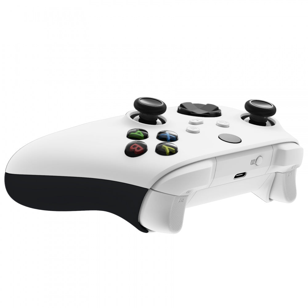 eXtremeRate Retail Black Soft Touch Grip Back Panels, Comfortable Non-Slip Side Rails Handles, Game Improvement Replacement Parts for Xbox Series S / X Controller - Controller NOT Included - PX3P309