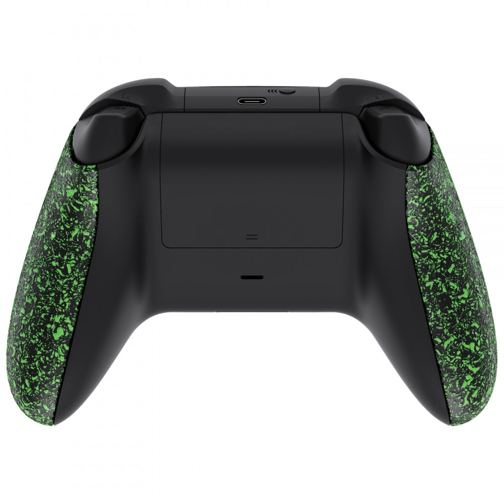 eXtremeRate Retail Textured Green Soft Touch Grip Back Panels, Comfortable Non-Slip Side Rails Handles, Game Improvement Replacement Parts for Xbox Series S / X Controller - Controller NOT Included - PX3P344