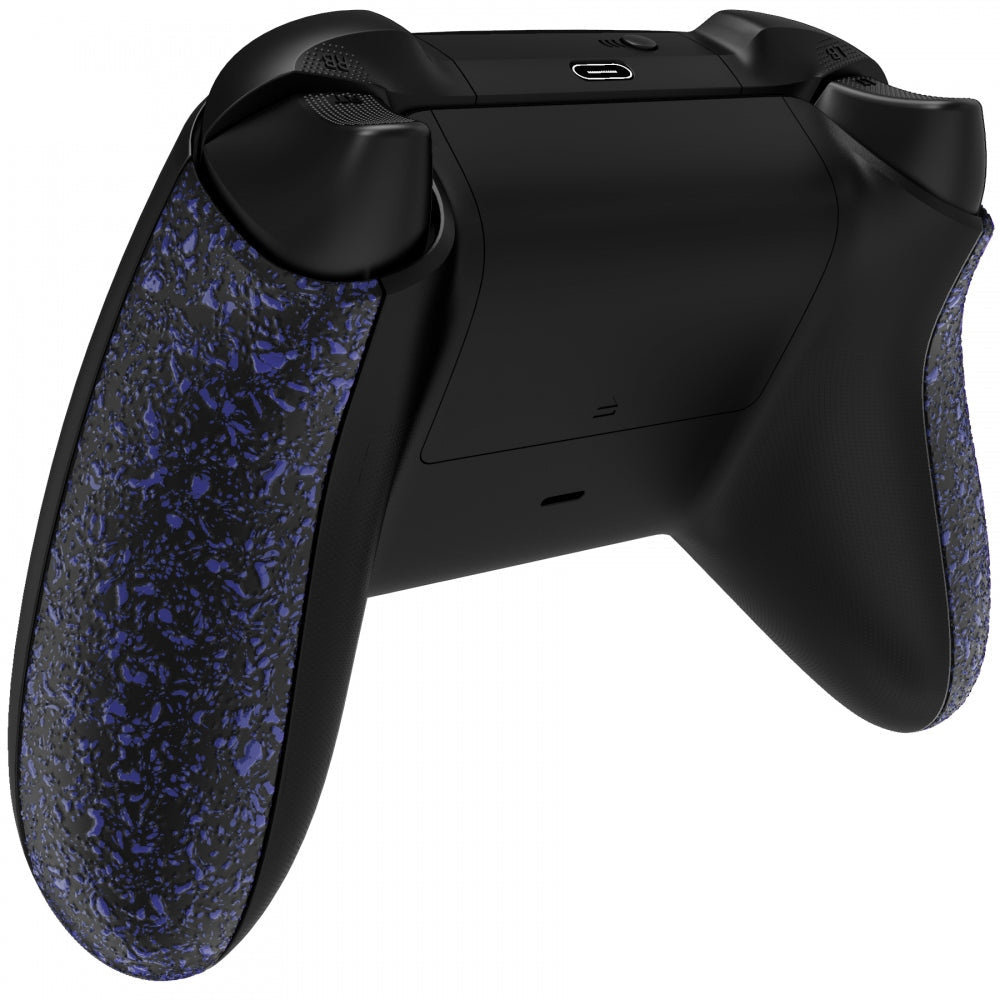 eXtremeRate Retail Textured Purple Soft Touch Grip Back Panels, Comfortable Non-Slip Side Rails Handles, Game Improvement Replacement Parts for Xbox Series S / X Controller - Controller NOT Included - PX3P351