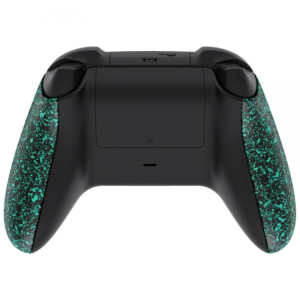 eXtremeRate Retail Textured Light Green Soft Touch Grip Back Panels, Comfortable Non-Slip Side Rails Handles, Game Improvement Replacement Parts for Xbox Series S / X Controller - Controller NOT Included - PX3P352