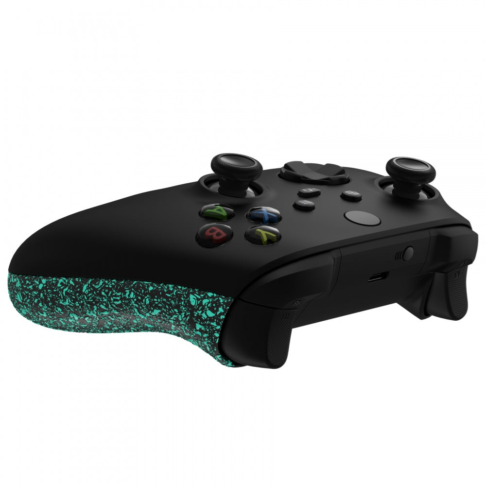 eXtremeRate Retail Textured Light Green Soft Touch Grip Back Panels, Comfortable Non-Slip Side Rails Handles, Game Improvement Replacement Parts for Xbox Series S / X Controller - Controller NOT Included - PX3P352
