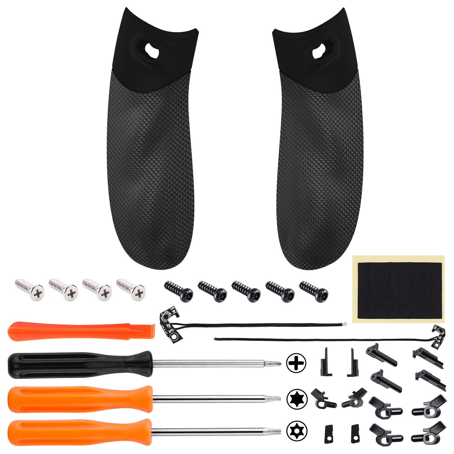 eXtremeRate Retail Flexor Clicky Rubberized Side Rail Grips Trigger Stop Kit for Xbox Series X & S Controller, Diamond Textured Black Anti-Slip Ergonomic Trigger Stopper Handle Grips for Xbox Core Controller - PX3Q3001P