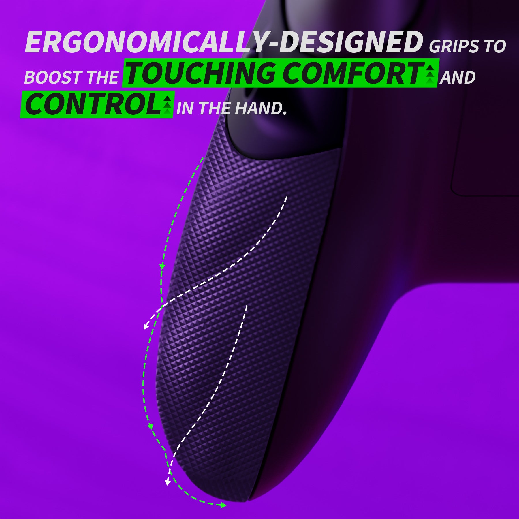 eXtremeRate Flexor Rubberized Side Rails Grips Trigger Stop Kit for Xbox Series X/S Controller, Diamond Textured Black Anti-Slip Ergonomic Trigger