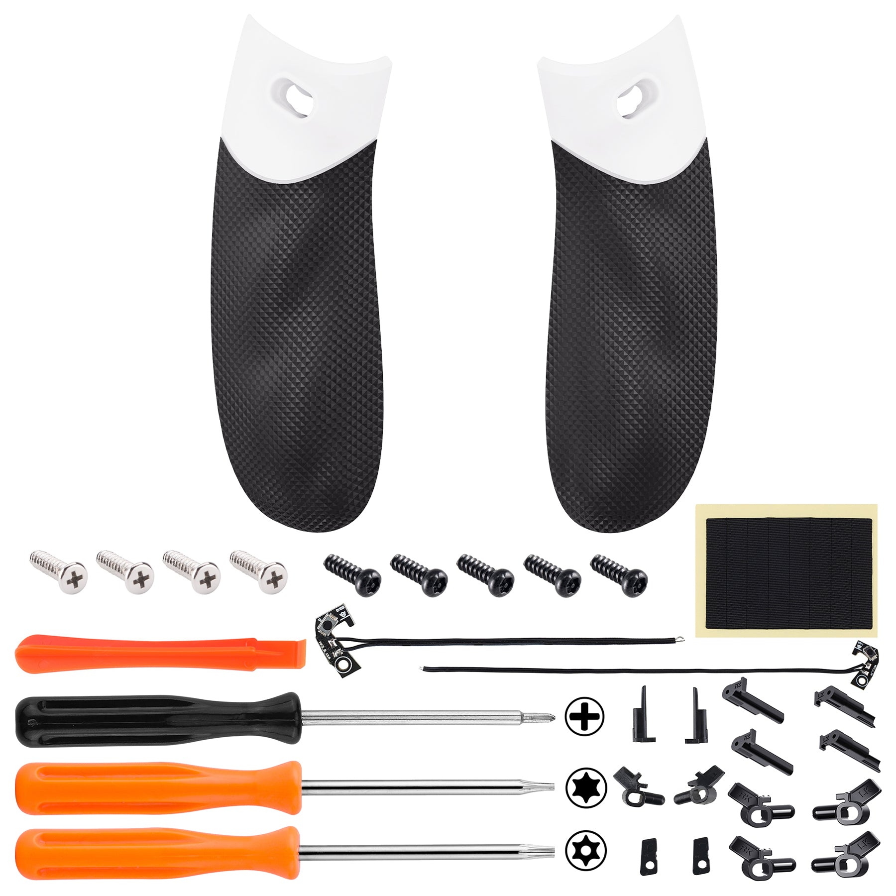 eXtremeRate Retail Flexor Clicky Rubberized Side Rail Grips Trigger Stop Kit for Xbox Series X & S Controller, Diamond Textured White Anti-Slip Ergonomic Trigger Stopper Handle Grips for Xbox Core Controller - PX3Q3004P