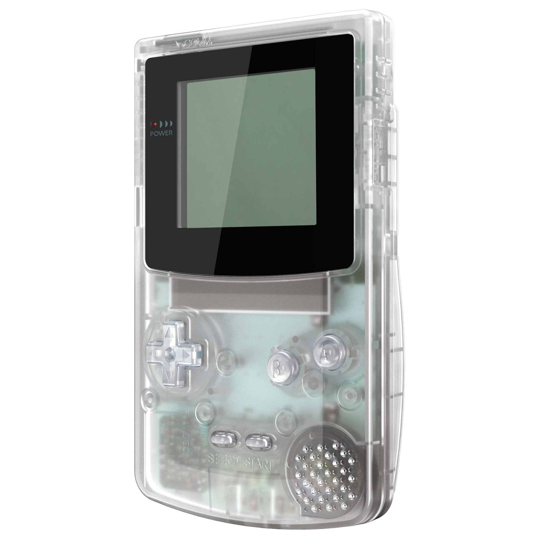 eXtremeRate Retail IPS Ready Upgraded eXtremeRate Transparent Clear Replacement Shell Full Housing Cover & Buttons for Gameboy Color - Fit for GBC OSD IPS & Regular IPS & Standard LCD - Console & IPS Screen NOT Included - QCBM5001