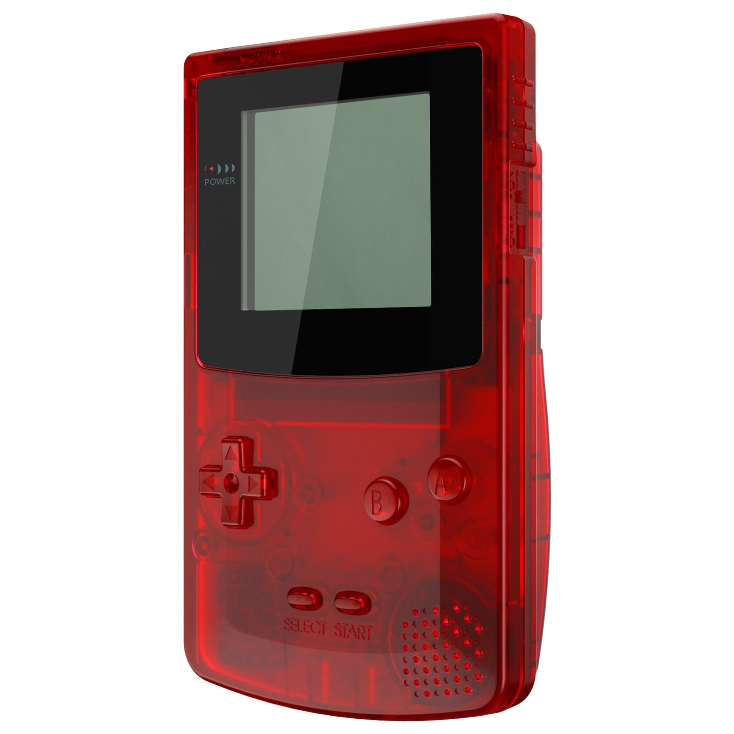 eXtremeRate Retail IPS Ready Upgraded eXtremeRate Transparent Clear Red Replacement Shell Full Housing Cover & Buttons for Gameboy Color - Fit for GBC OSD IPS & Regular IPS & Standard LCD - Console & IPS Screen NOT Included - QCBM5002