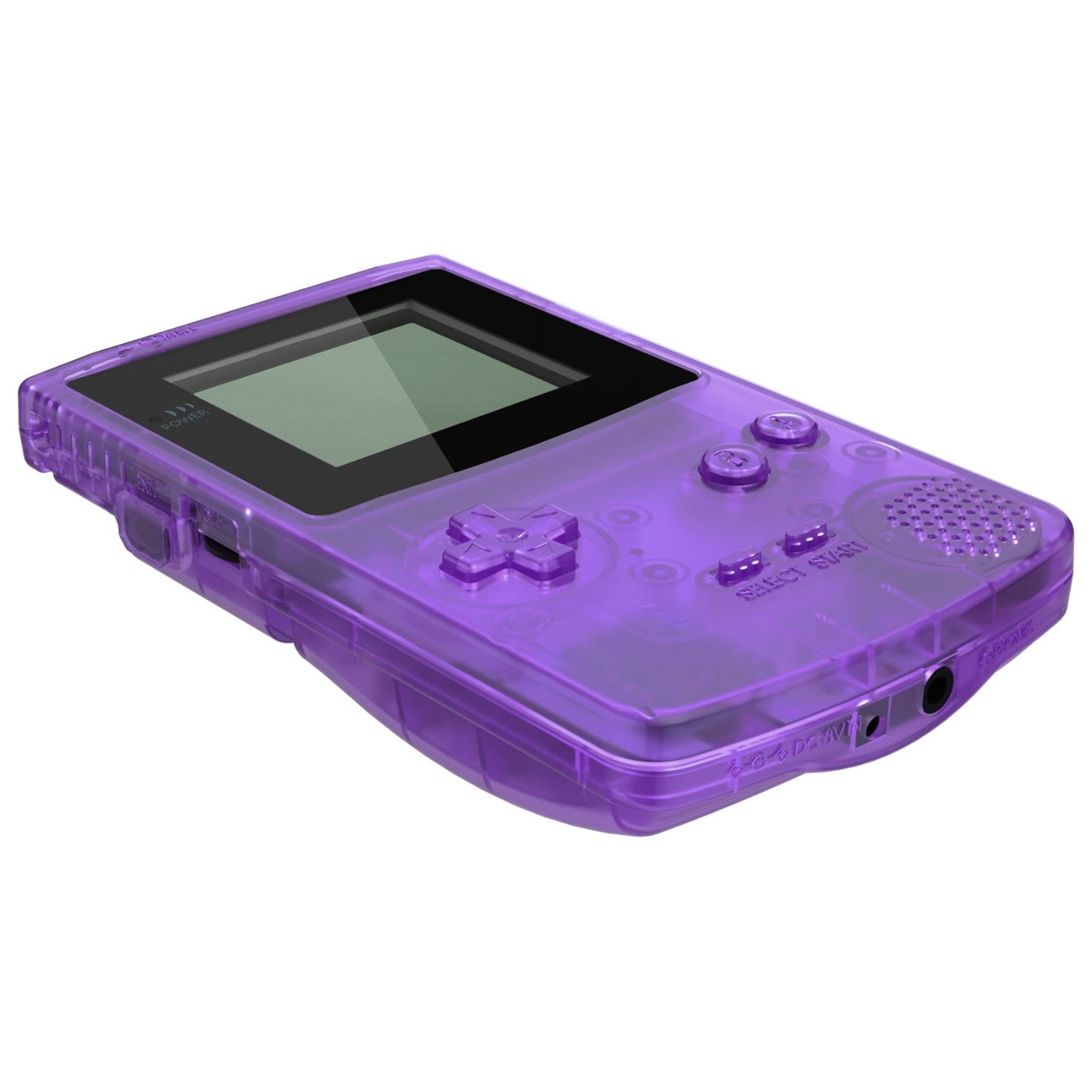 eXtremeRate Retail IPS Ready Upgraded eXtremeRate Clear Atomic Purple Replacement Shell Full Housing Cover & Buttons for Gameboy Color - Fit for GBC OSD IPS & Regular IPS & Standard LCD - Console & IPS Screen NOT Included - QCBM5005