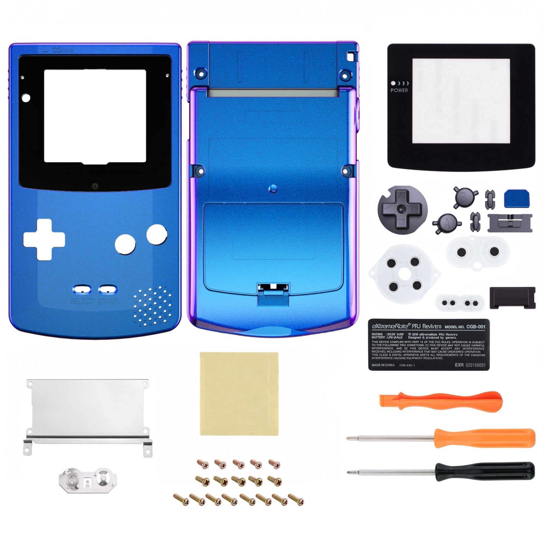 IPS Ready Upgraded eXtremeRate Clear Atomic Purple Replacement Shell Full  Housing Cover Buttons for Gameboy Color – Fit for GBC OSD IPS & Regular IPS  & Standard LCD – Console & IPS