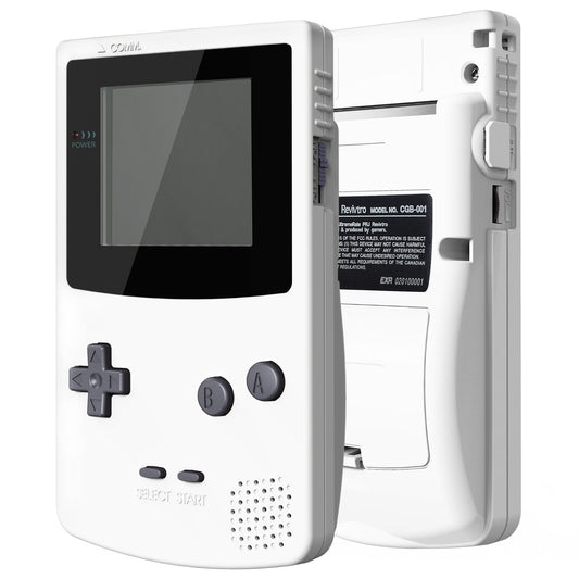 eXtremeRate Retail IPS Ready Upgraded eXtremeRate White GBC Replacement Shell Full Housing Cover with Buttons for Gameboy Color - Fit for GBC OSD IPS & Regular IPS & Standard LCD - Console & IPS Screen NOT Included - QCBP3008