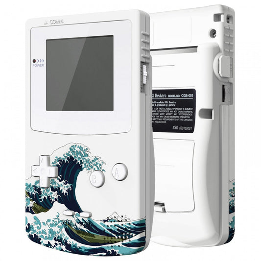 eXtremeRate Retail IPS Ready Upgraded The Great Wave Replacement Shell Full Housing Cover with Buttons for Gameboy Color - Fit for GBC OSD IPS & Regular IPS & Standard LCD - Console & IPS Screen NOT Included - QCBT1006