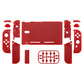 eXtremeRate Retail Transparent Clear Red Back Plate for Nintendo Switch Console, NS Joycon Handheld Controller Housing with Full Set Buttons, DIY Replacement Shell for Nintendo Switch - QM502