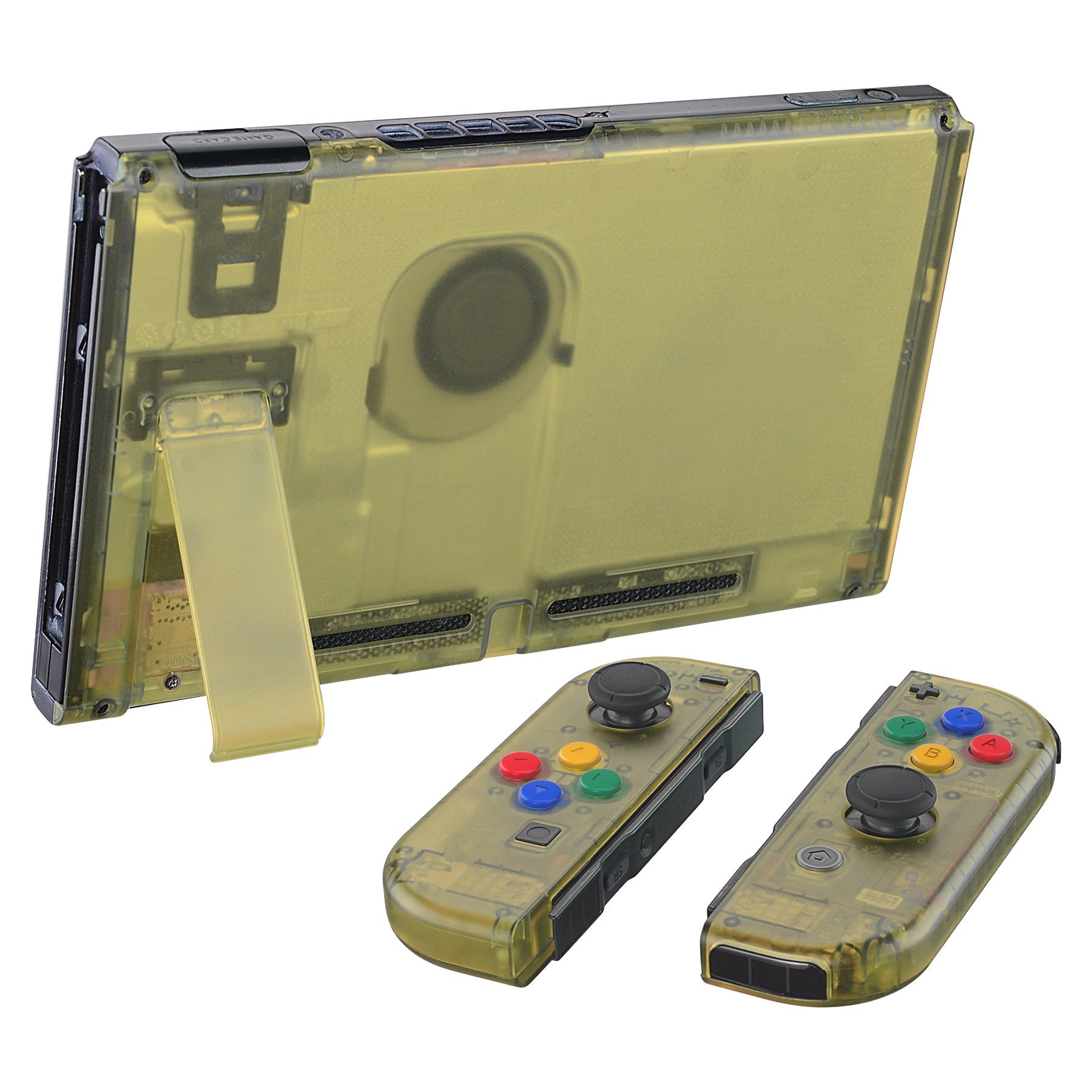 New Nintendo Switch Custom Amber Yellow Joycons and deals Backplate