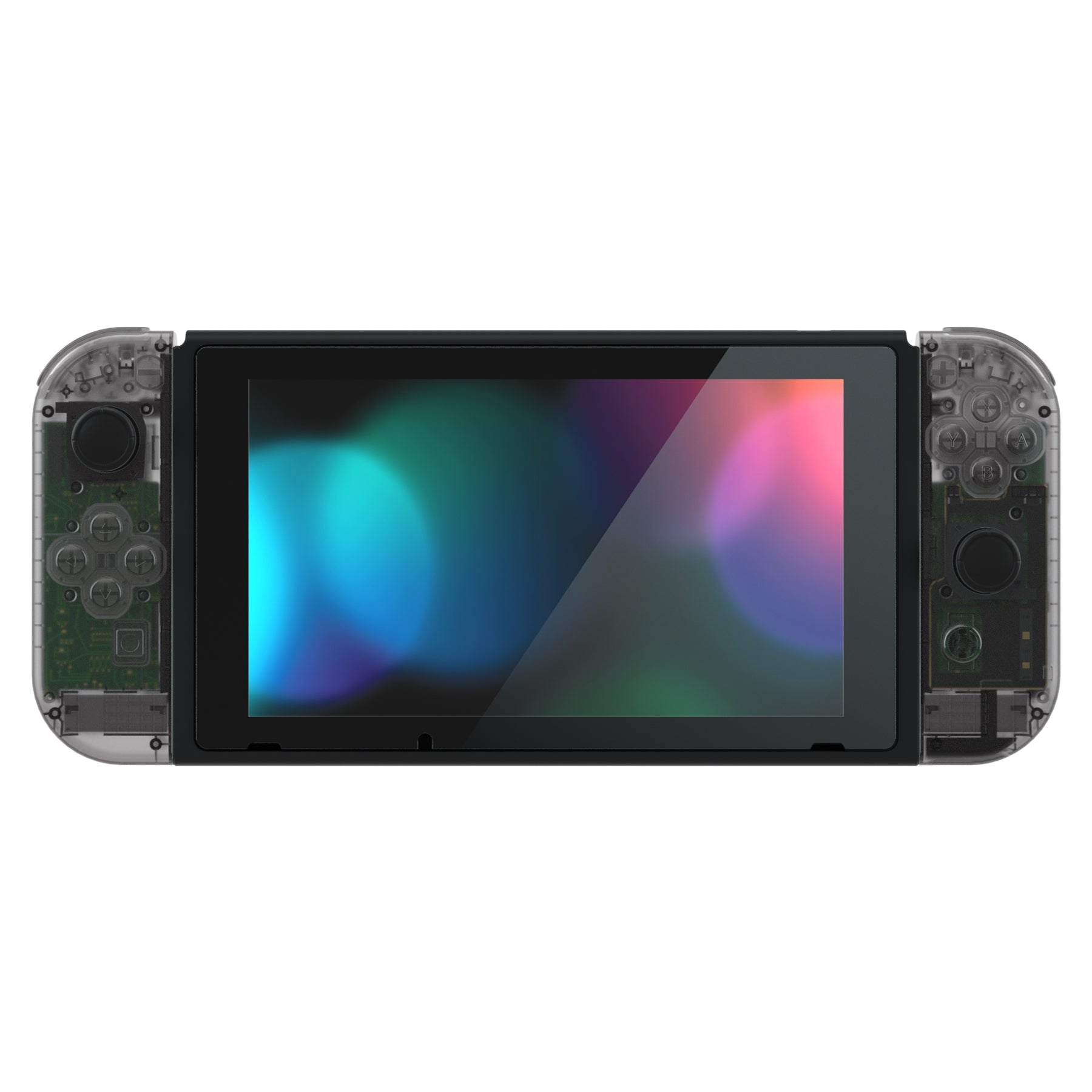 eXtremeRate Transparent Clear Black Back Plate for Nintendo Switch 