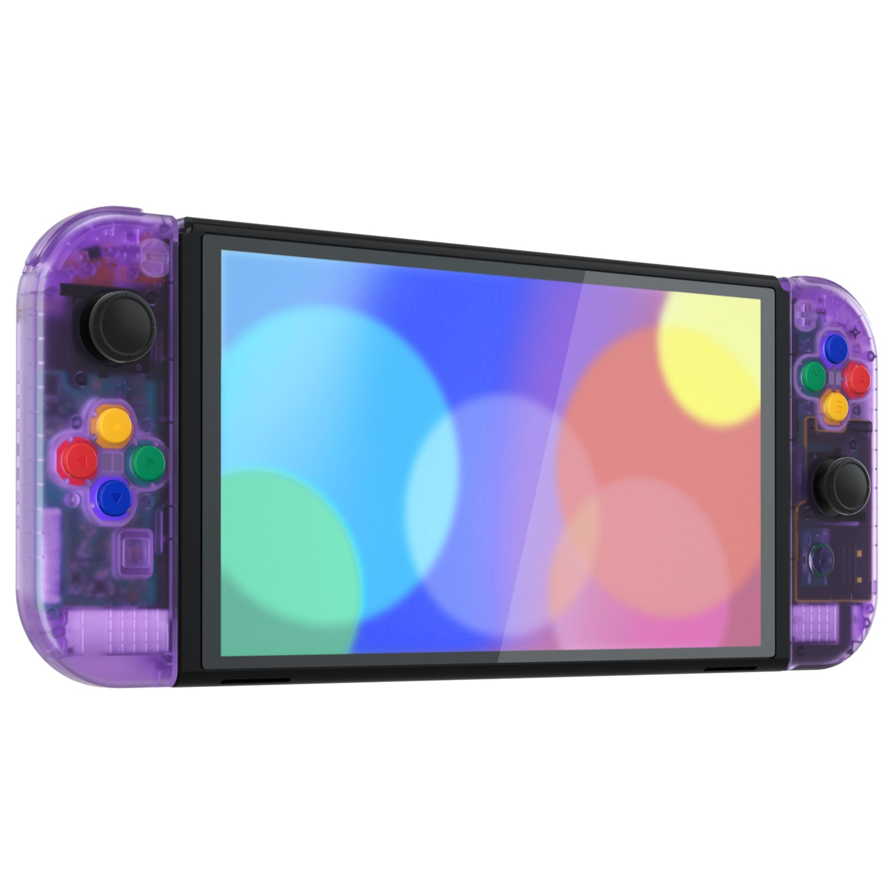 eXtremeRate Custom Replacement Full Set Shell with Buttons for Nintendo  Switch OLED - Clear Atomic Purple