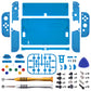 eXtremeRate Retail Clear Blue Custom Full Set Shell for Nintendo Switch OLED, DIY Replacement Console Back Plate & Kickstand, NS Joycon Handheld Controller Housing with Colorful Buttons for Nintendo Switch OLED - QNSOM5006
