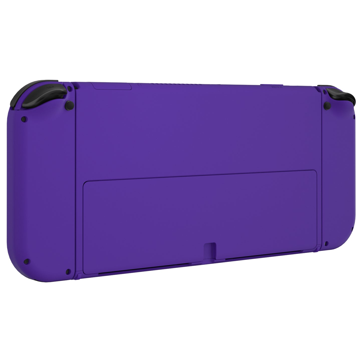 eXtremeRate Retail Purple Soft Touch Full Set Shell for Nintendo Switch OLED, Replacement Console Back Plate & Metal Kickstand, NS Joycon Handheld Controller Housing & Buttons for Nintendo Switch OLED - QNSOP3009