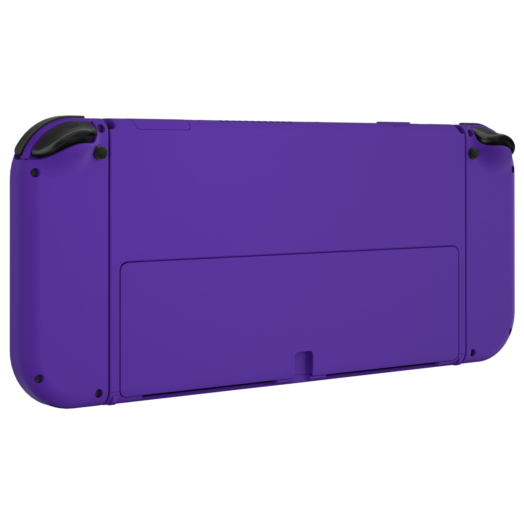 eXtremeRate Retail Purple Soft Touch Full Set Shell for Nintendo Switch OLED, Replacement Console Back Plate & Metal Kickstand, NS Joycon Handheld Controller Housing & Buttons for Nintendo Switch OLED - QNSOP3009