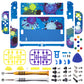eXtremeRate Retail Splattering Paint Full Set Shell for Nintendo Switch OLED, Replacement Console Back Plate & Kickstand, NS Joycon Handheld Controller Housing with Full Set Buttons for Nintendo Switch OLED - QNSOT001