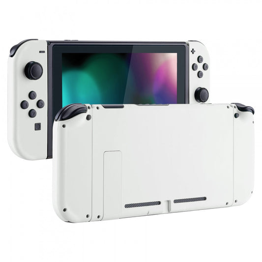 eXtremeRate Retail Soft Touch Grip White Handheld Console Back Plate, Joycon Handheld Controller Housing Shell With Full Set Buttons DIY Replacement Part for Nintendo Switch - QP303