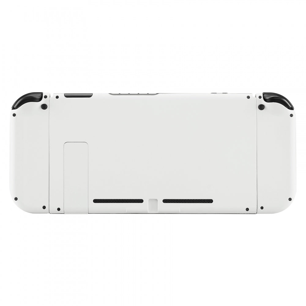 eXtremeRate Retail Soft Touch Grip White Handheld Console Back Plate, Joycon Handheld Controller Housing Shell With Full Set Buttons DIY Replacement Part for Nintendo Switch - QP303
