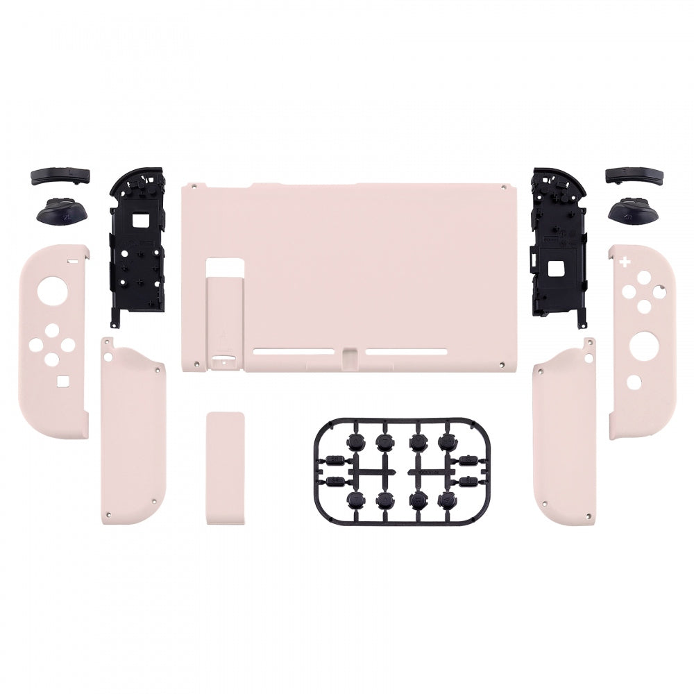 eXtremeRate Retail Soft Touch Grip Cherry Blossoms Handheld Console Back Plate, Joycon Handheld Controller Housing Shell With Full Set Buttons DIY Replacement Part for Nintendo Switch - QP306