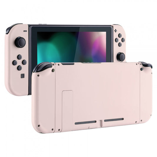 eXtremeRate Retail Soft Touch Grip Cherry Blossoms Handheld Console Back Plate, Joycon Handheld Controller Housing Shell With Full Set Buttons DIY Replacement Part for Nintendo Switch - QP306