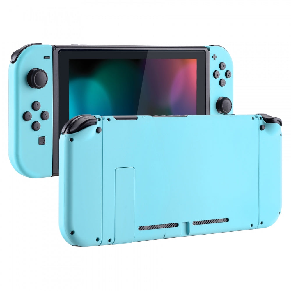 eXtremeRate Retail Soft Touch Grip Heaven Blue Handheld Console Back Plate, Joycon Handheld Controller Housing Shell With Full Set Buttons DIY Replacement Part for Nintendo Switch - QP307