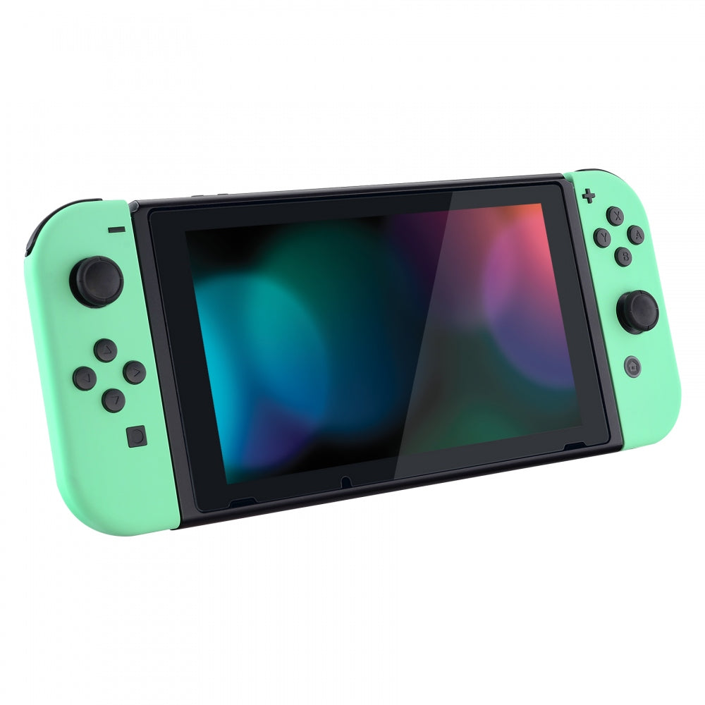 eXtremeRate Retail Soft Touch Grip Mint Green Handheld Console Back Plate, Joycon Handheld Controller Housing Shell With Full Set Buttons DIY Replacement Part for Nintendo Switch - QP308