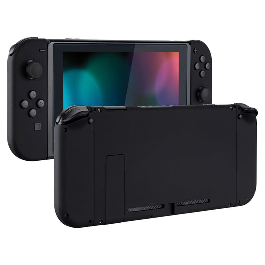 eXtremeRate Retail Soft Touch Grip Back Plate for Nintendo Switch Console, NS Joycon Handheld Controller Housing with Full Set Buttons, DIY Replacement Shell for Nintendo Switch - Black - QP310