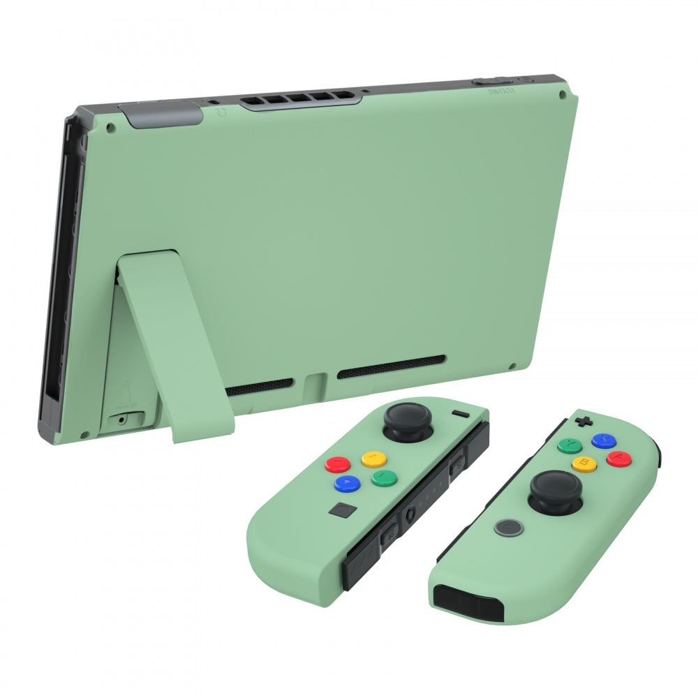 eXtremeRate Retail Matcha Green Back Plate for Nintendo Switch Console, NS Joycon Handheld Controller Housing with Colorful Buttons, DIY Replacement Shell for Nintendo Switch - QP322