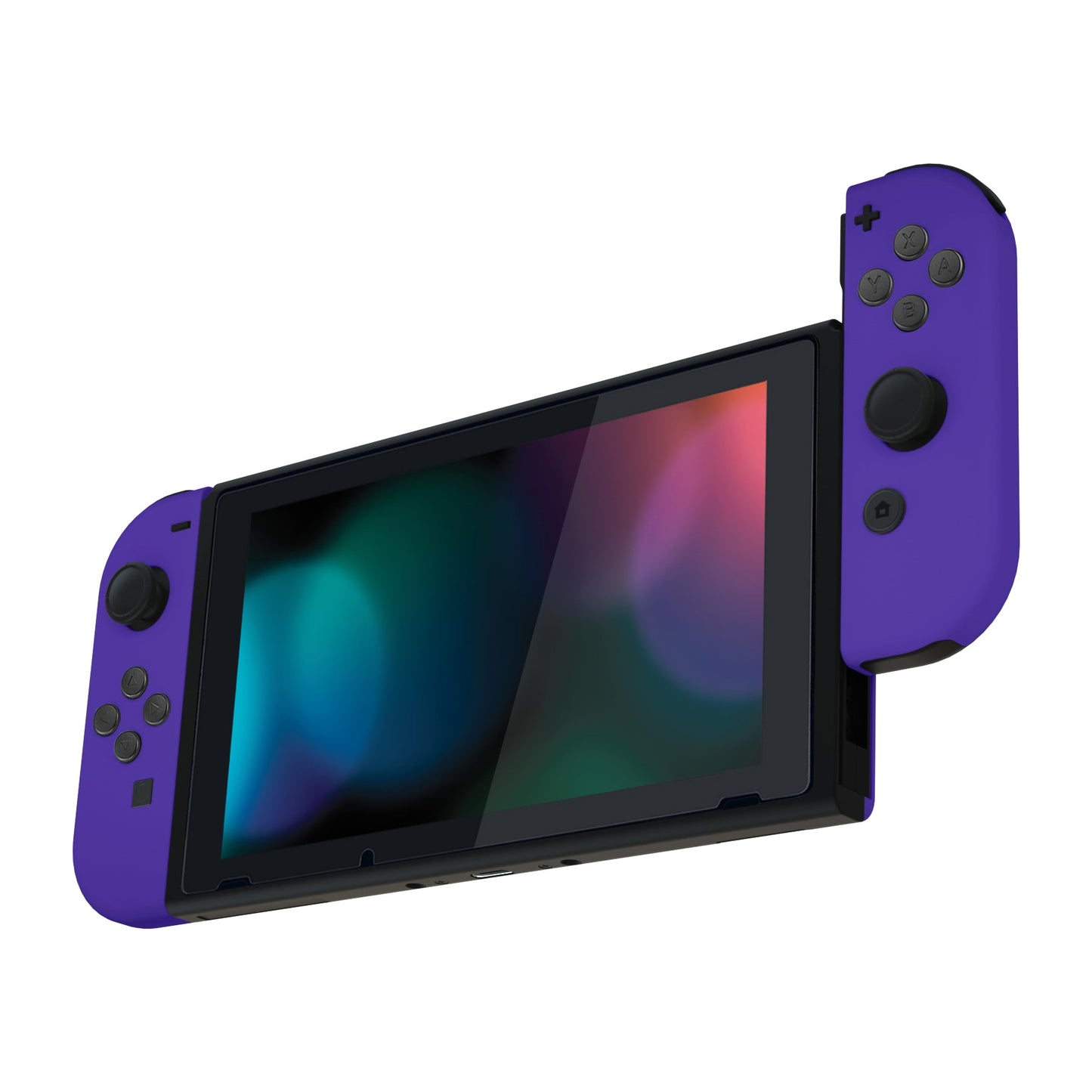 eXtremeRate Retail Purple Soft Touch Grip Backplate for NS Switch Console, NS Joycon Handheld Controller Housing with Full Set Buttons, DIY Replacement Shell for NS Switch - QP336