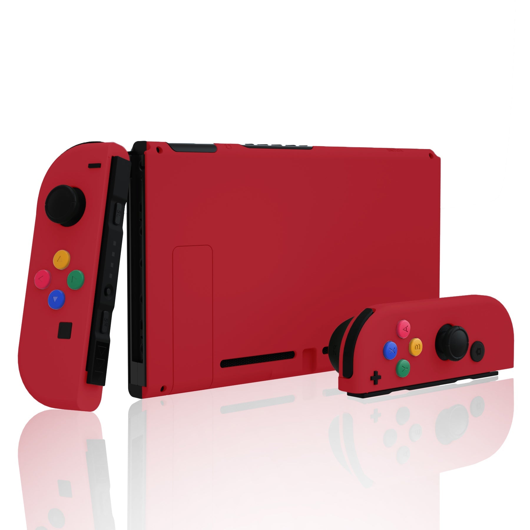 eXtremeRate Retail Passion Red Soft Touch Grip Backplate for NS Switch Console, NS Joycon Handheld Controller Housing with Full Set Buttons, DIY Replacement Shell for NS Switch - QP337