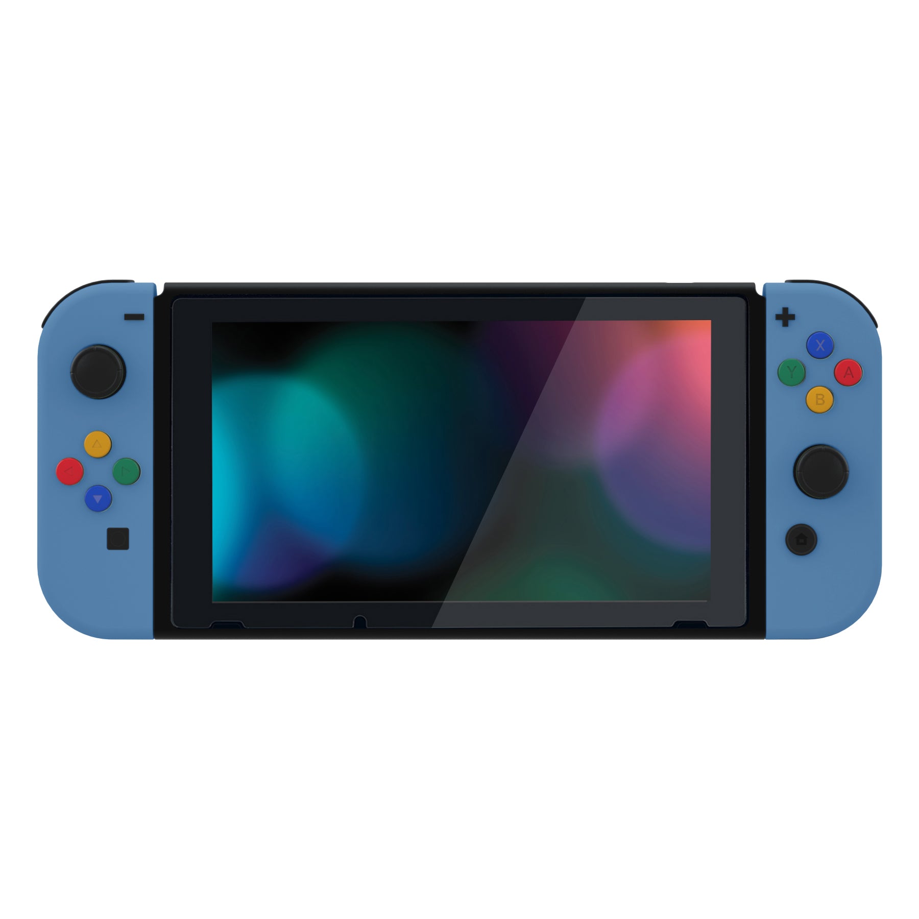 eXtremeRate Retail Airforce Blue Soft Touch Grip Backplate for NS Switch Console, NS Joycon Handheld Controller Housing with Full Set Buttons, DIY Replacement Shell for NS Switch - QP340