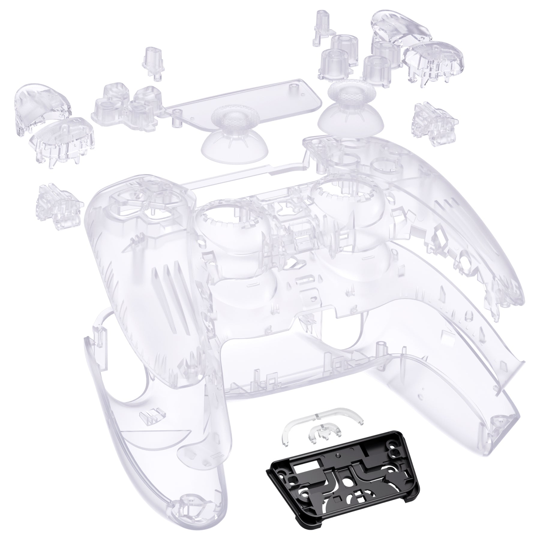 eXtremeRate Full Set Housing Shell with Buttons Touchpad Cover, Clear ...